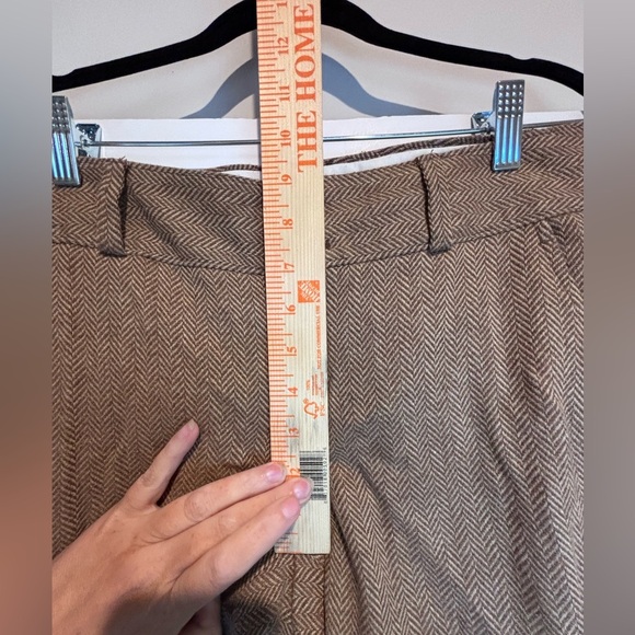 Banana Republic The Martin Fit Brown Herringbone Wool Blend Dress Pants Size 6 - Picture 8 of 12